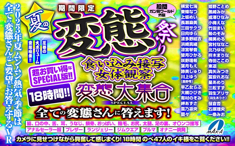 【VRお中元】期間限定 夏の変態祭り 食い込み接写 女体観察 変態大集合 SPECIAL 全ての変態さんに答えます！